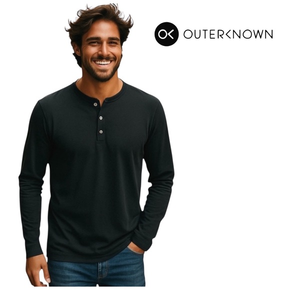Outerknown Other - Outerknown Men's Black Henley Long-Sleeve T-Shirt. Large NWT